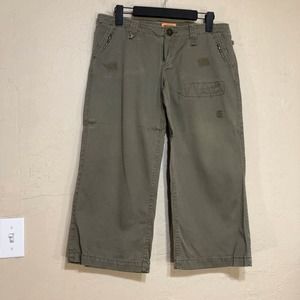 Twill Twenty Two Womens Pants 39 Green Capri